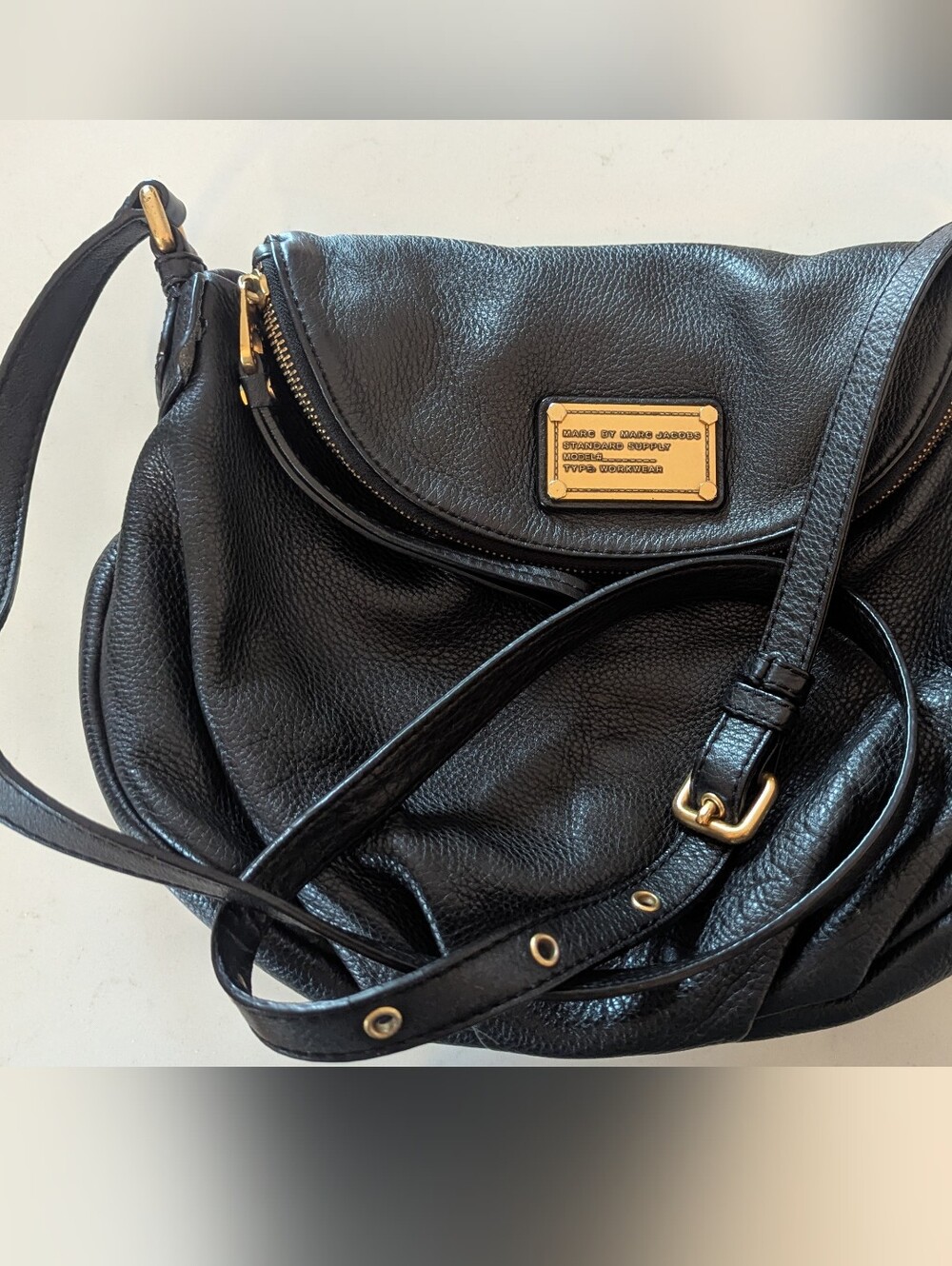 MARC by MARC JACOBS Classic Q Natasha Black Leather Crossbody Handbag M3PE085